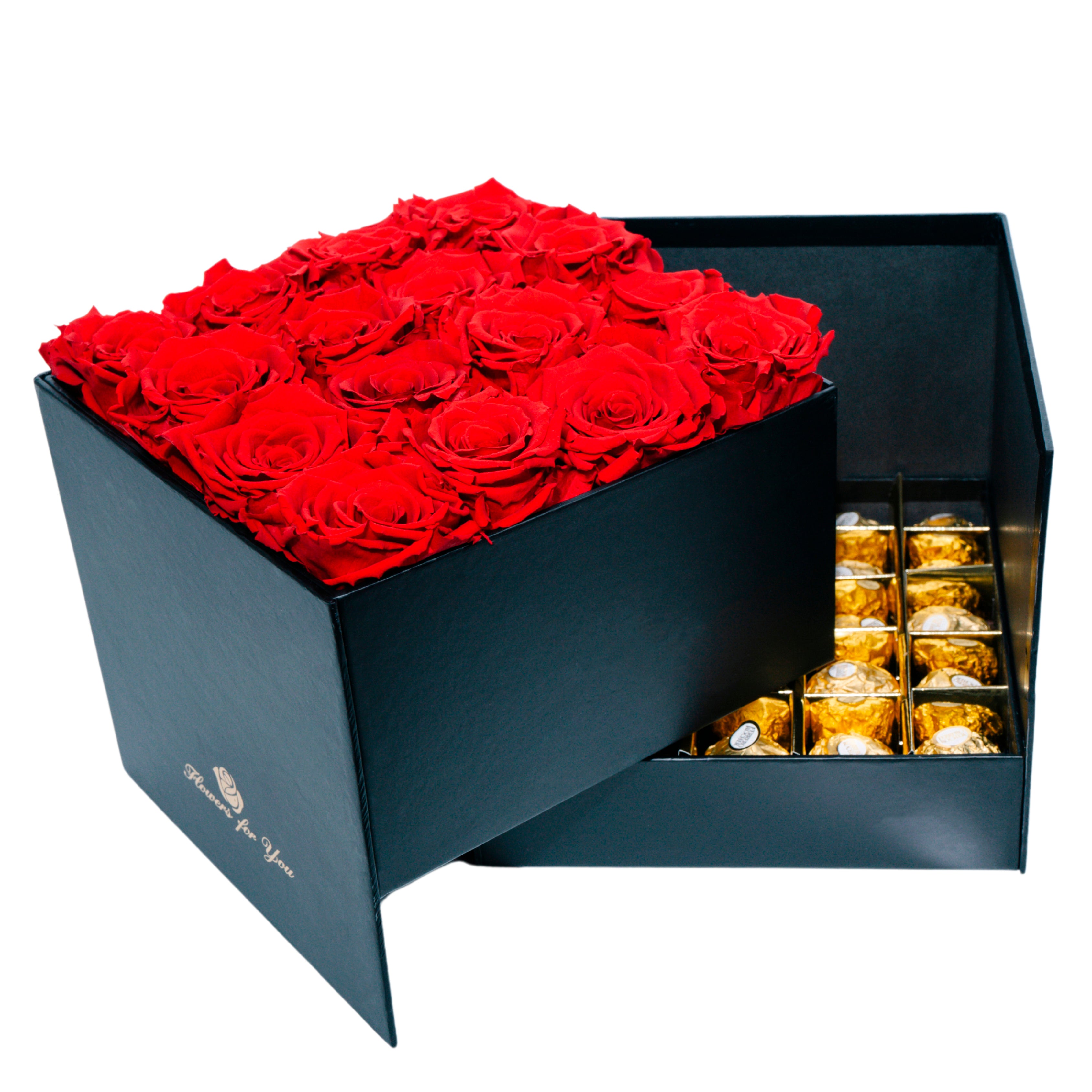 Two Layer Flower Box with Ferrero Rocher