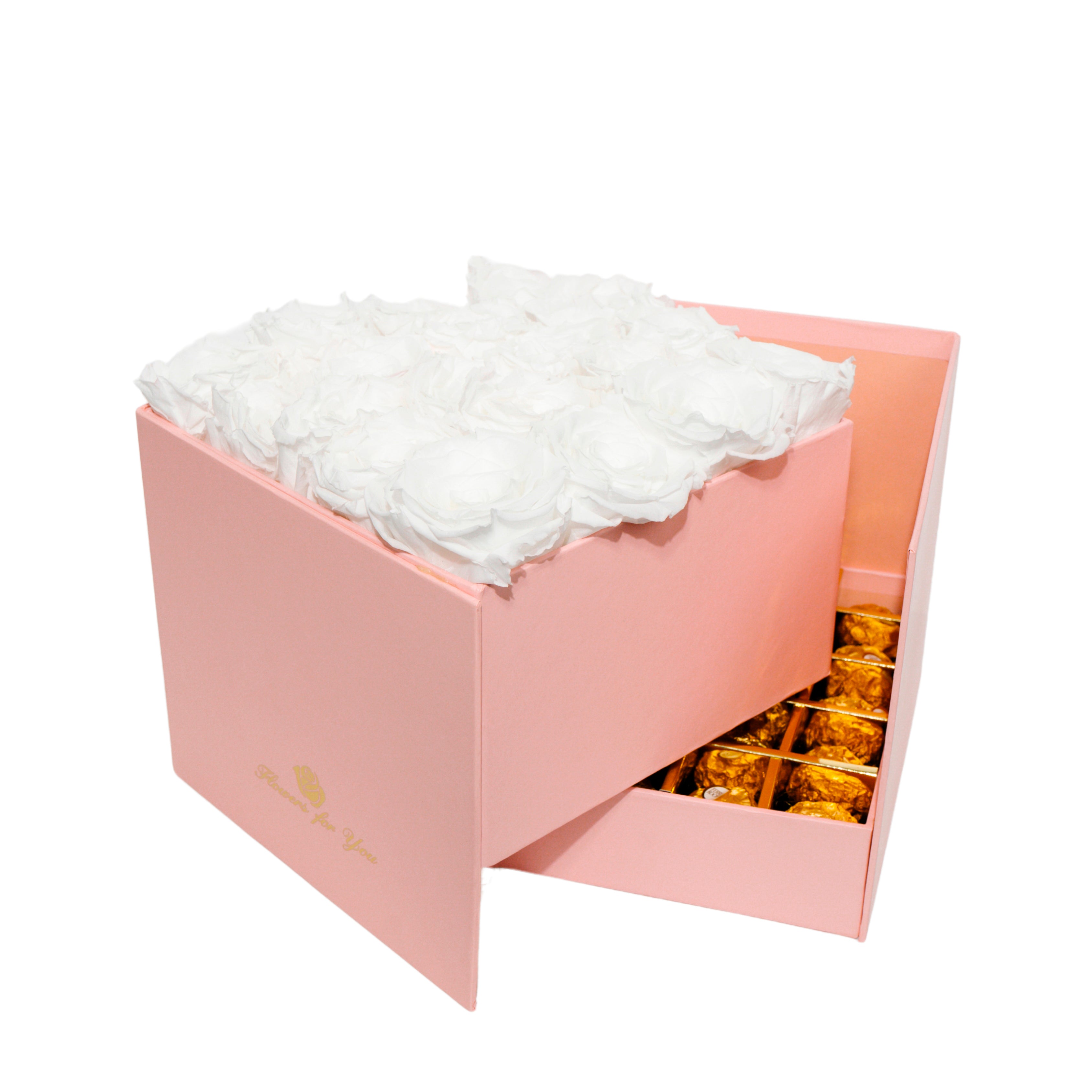 Two Layer Flower Box with Ferrero Rocher