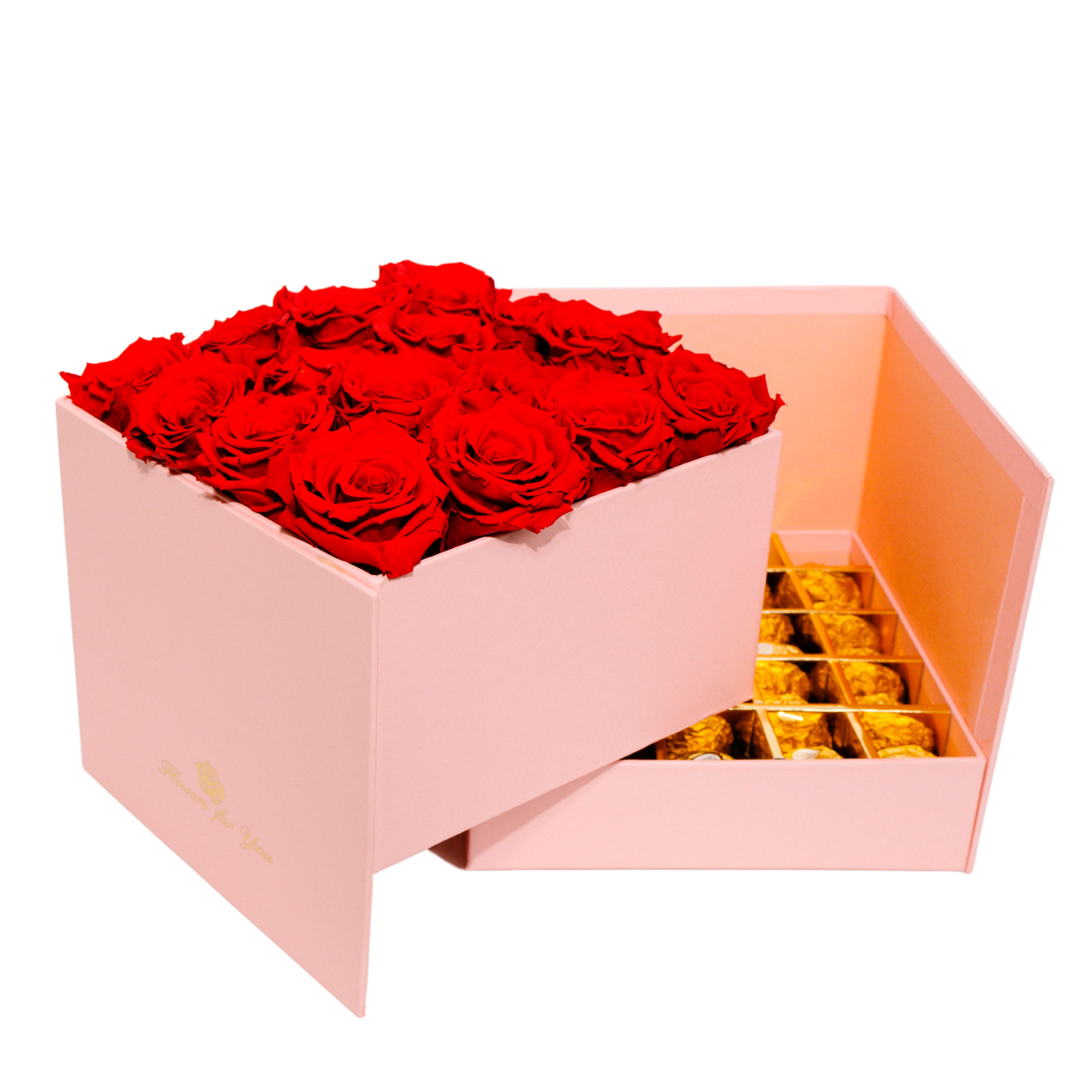 Two Layer Flower Box with Ferrero Rocher