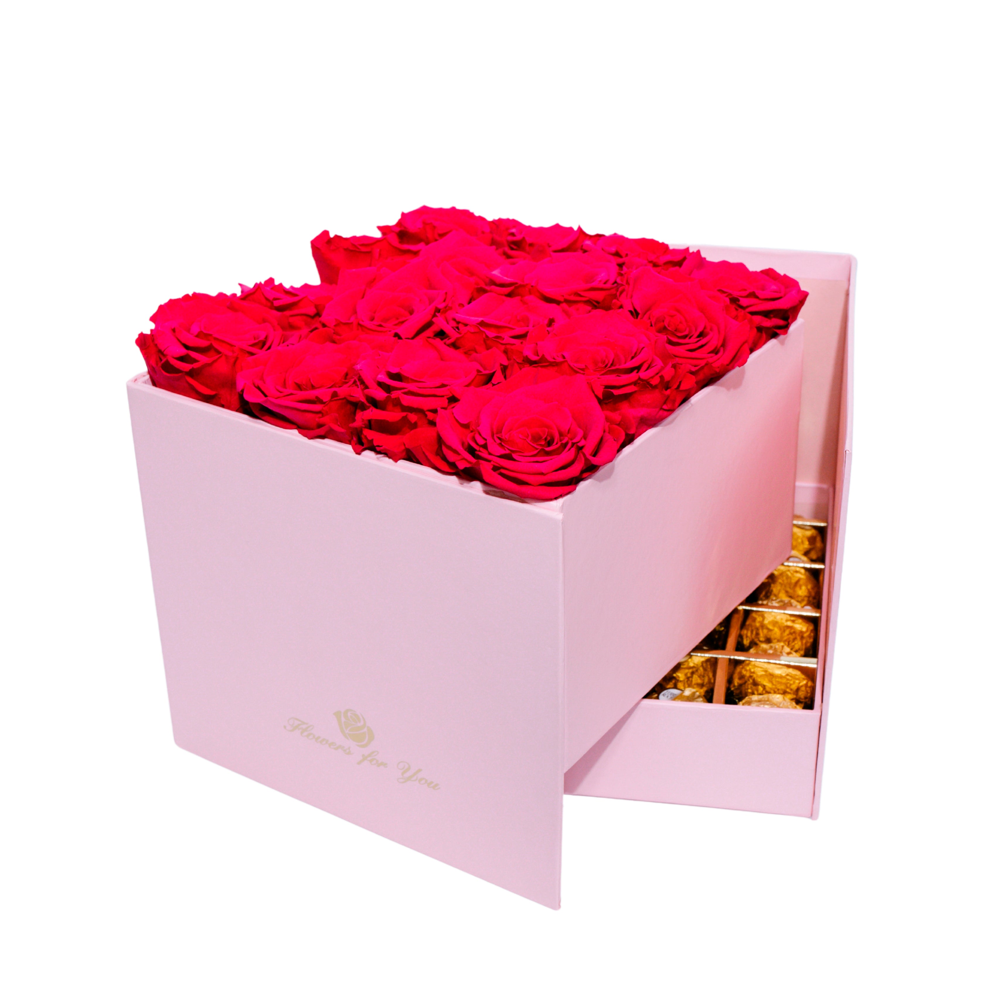 Two Layer Flower Box with Ferrero Rocher